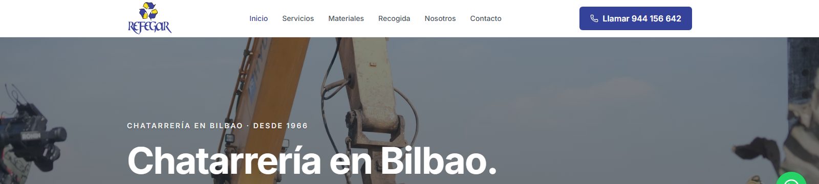 Web de Refegar, chatarrería de Bilbao, hecha por Kora Studio