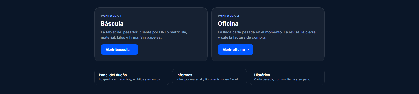 Kora OS, software de báscula y oficina en uso en Reciclados Solúcar